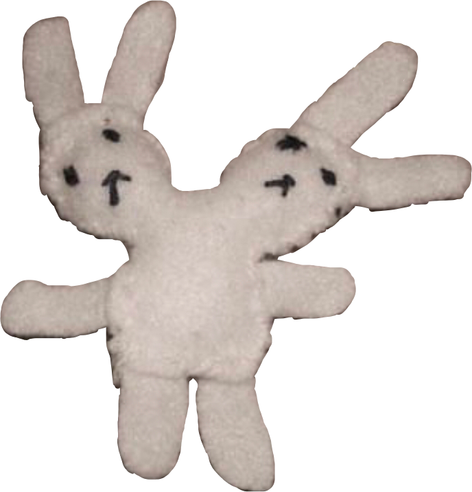 bunny doll with two heads 